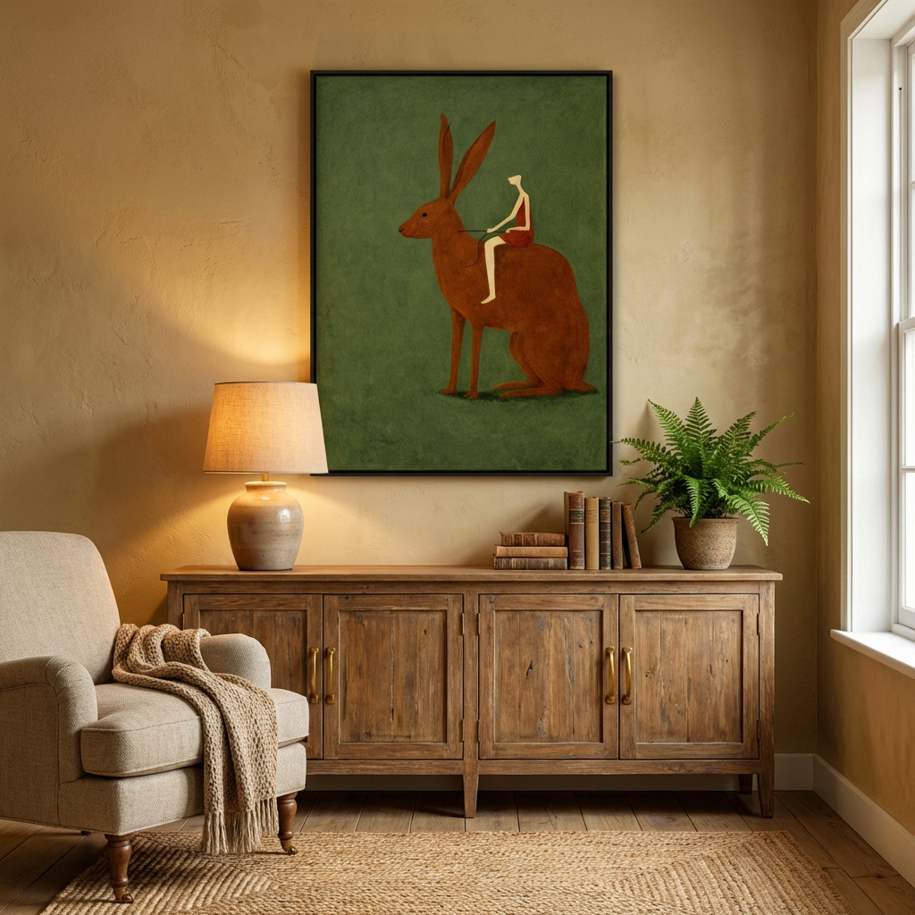 Quiet Journey-Rabbit Illustration Painting AP#0606