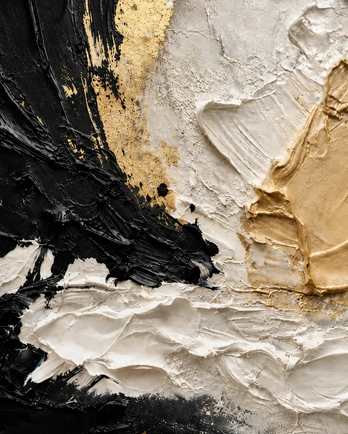 Black & Gold Abstract Painting AA#0268
