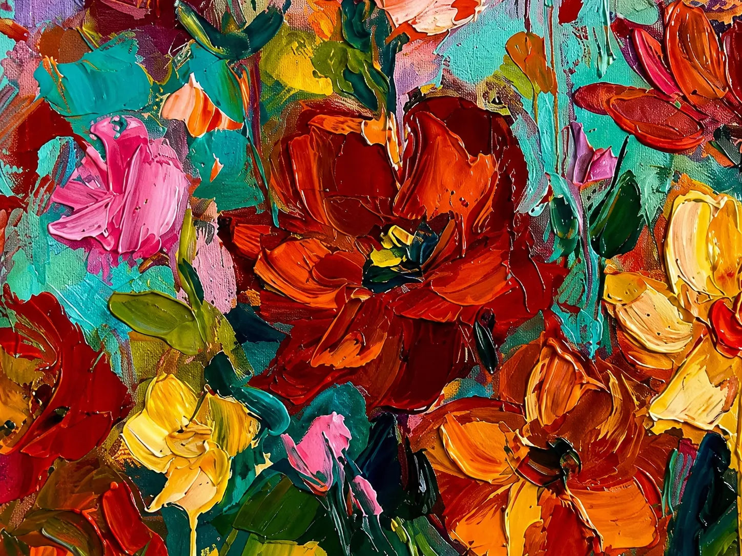 Vivid Abstract Flower Painting AA#0220