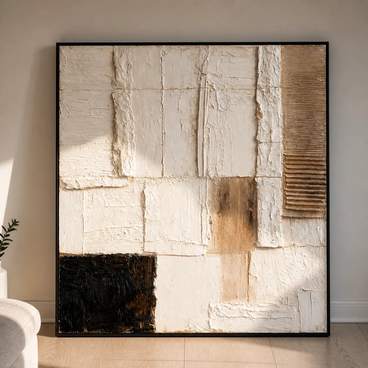 Neutral Textured Abstract Painting AP#0644