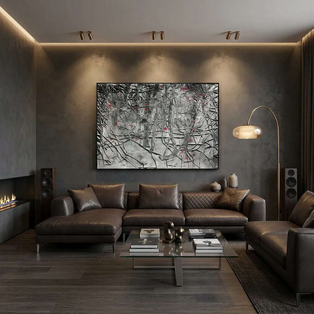 Abstract Forest Relief Print for Modern Luxury YY#1515