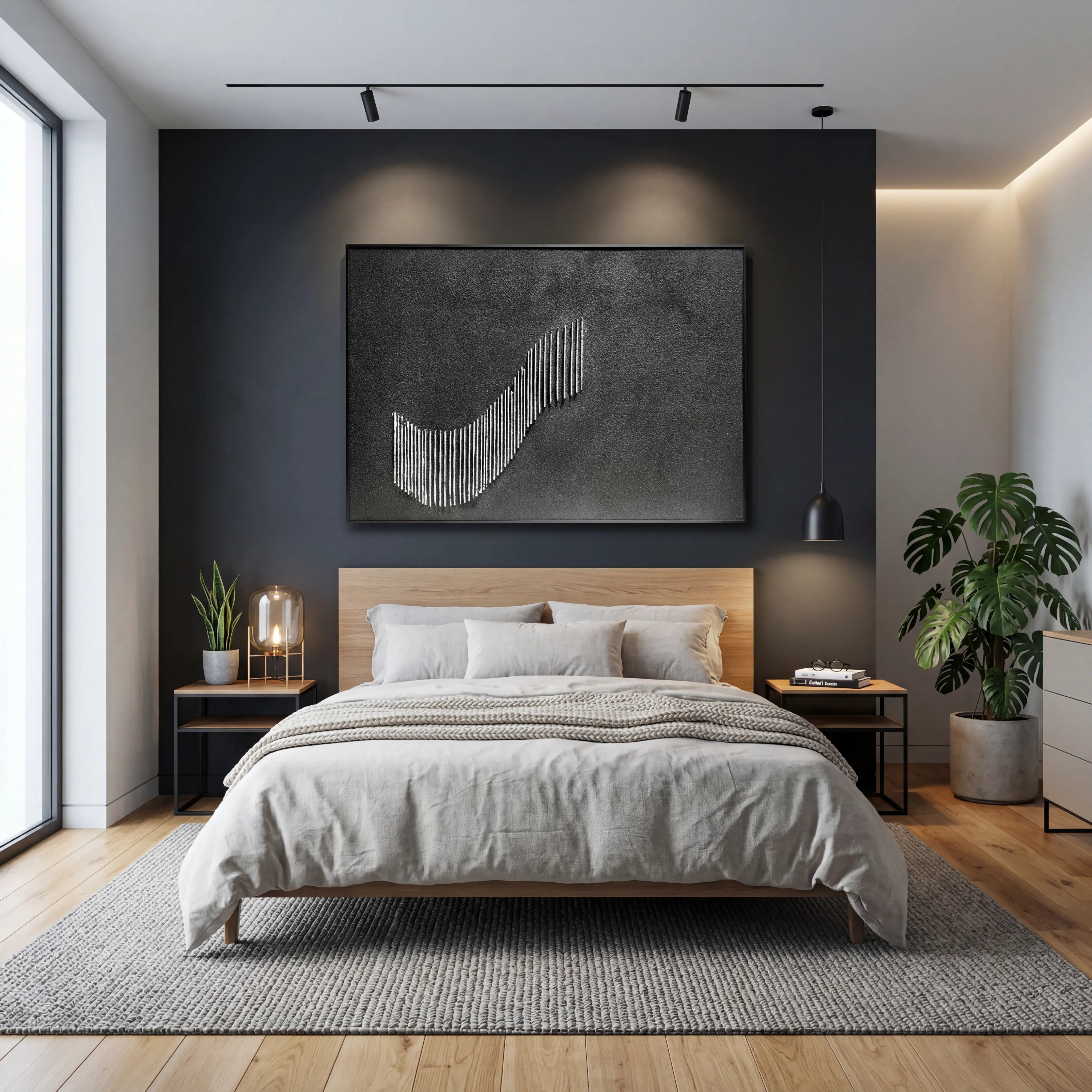 Abstract Wave Relief Print for Modern Minimalist YY#1519