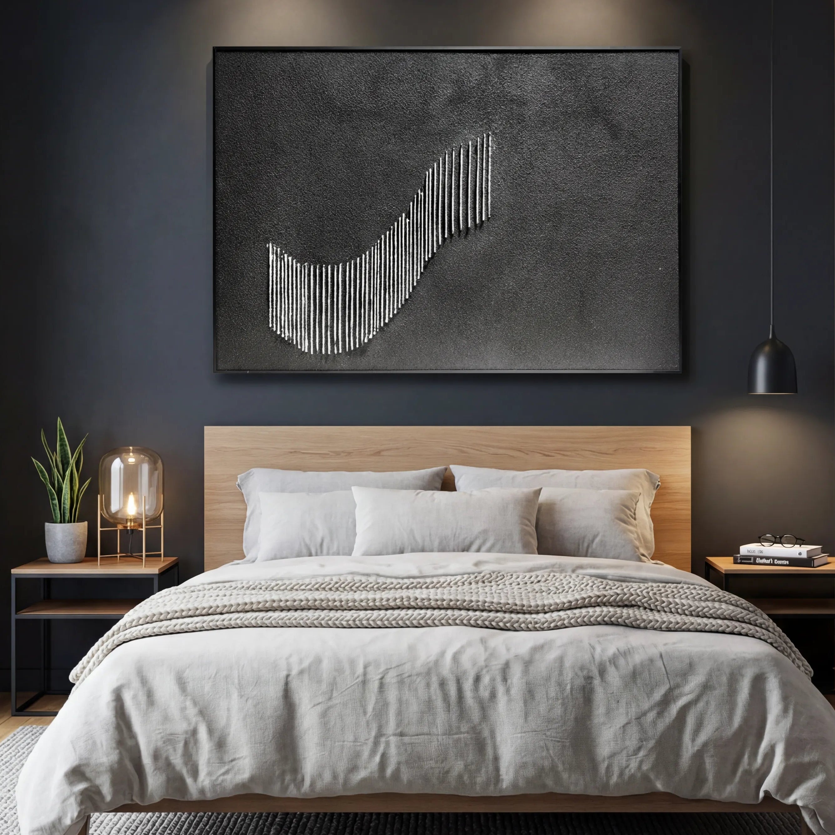 Abstract Wave Relief Print for Modern Minimalist YY#1519
