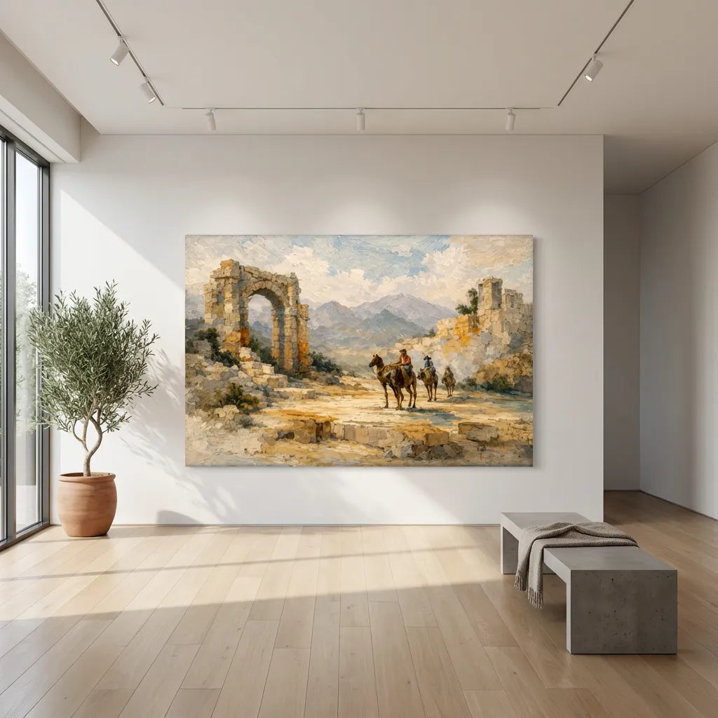 Ancient Ruins Landscape Painting AP#0639