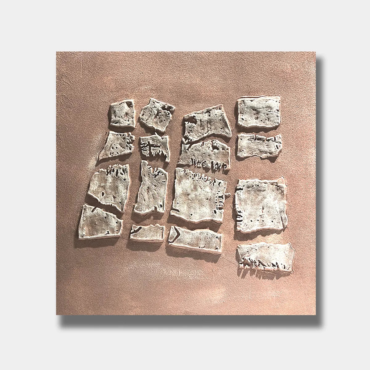 Ancient Tablet-Inspired 3D Textured Abstract Art PM#3605