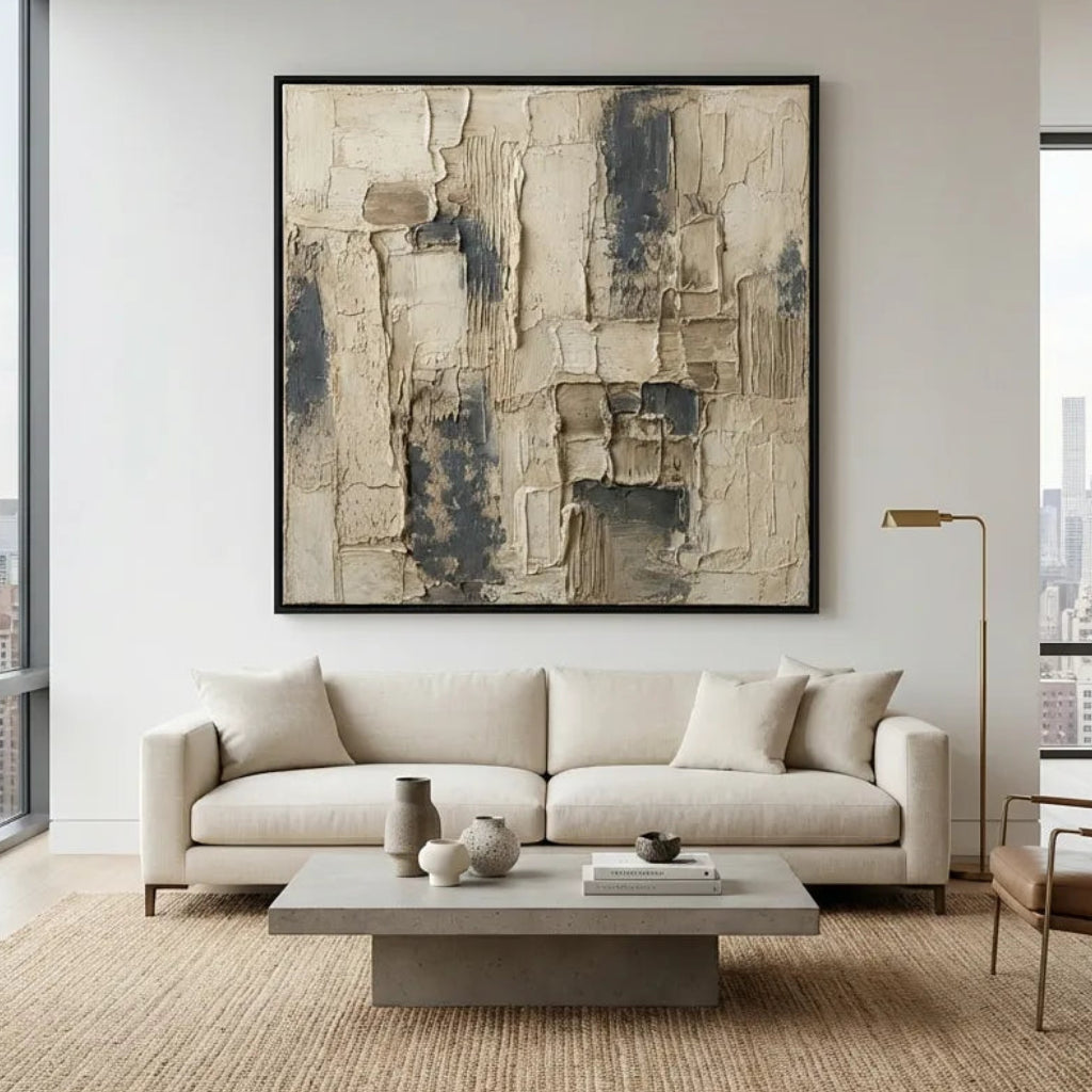 Beige Texture Abstract Painting AP#0634