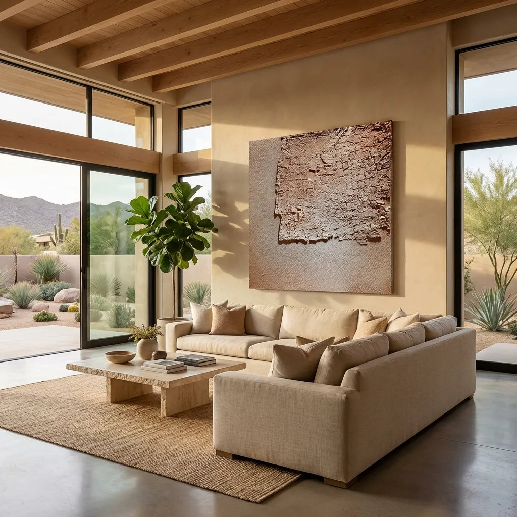 Beige Textured Abstract Wall Art PM#3681