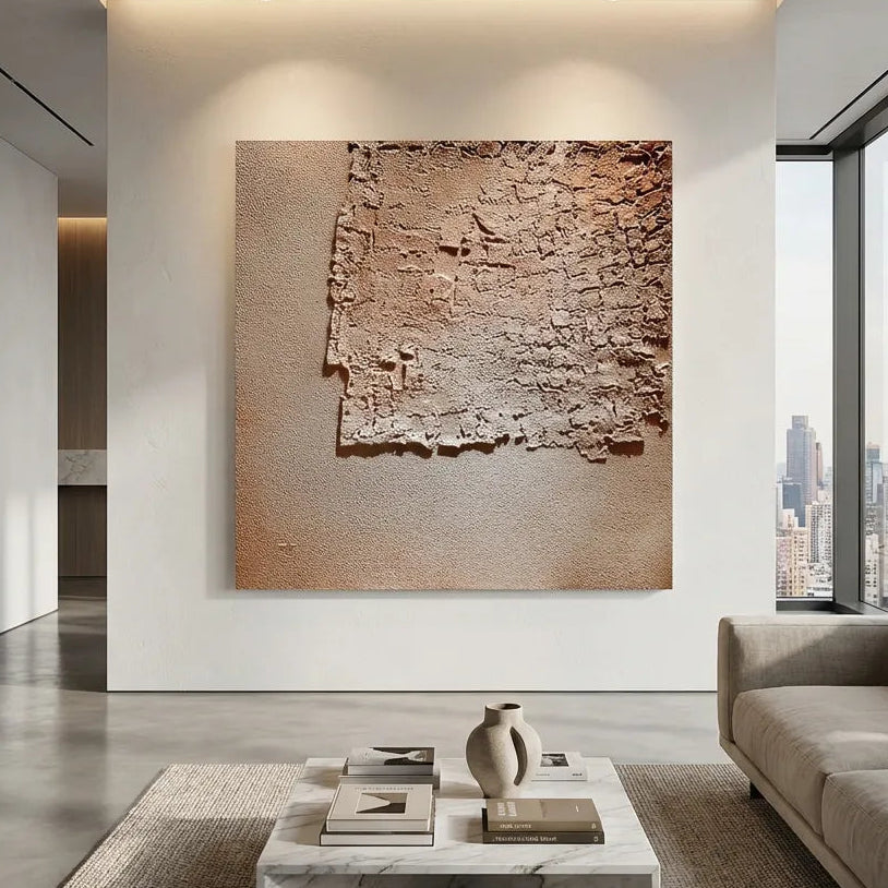 Beige Textured Abstract Wall Art PM#3681