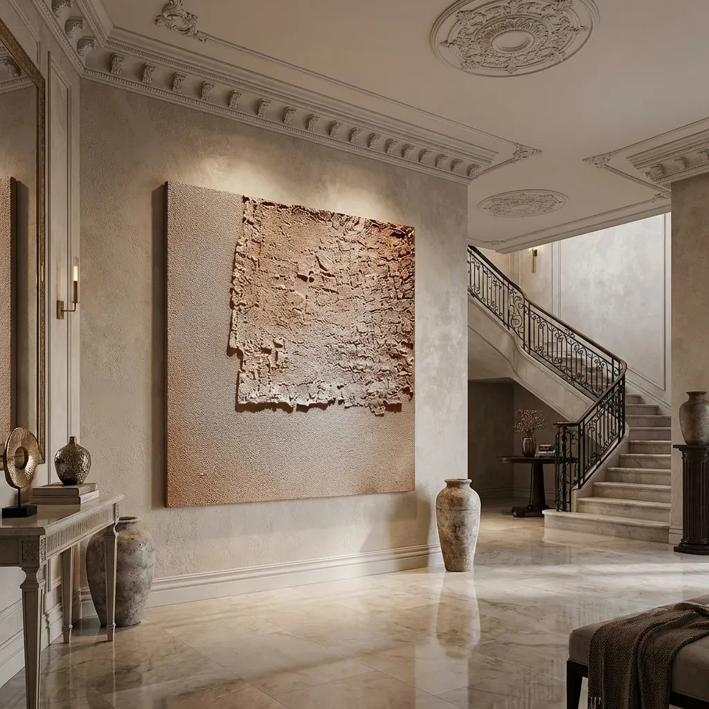 Beige Textured Abstract Wall Art PM#3681