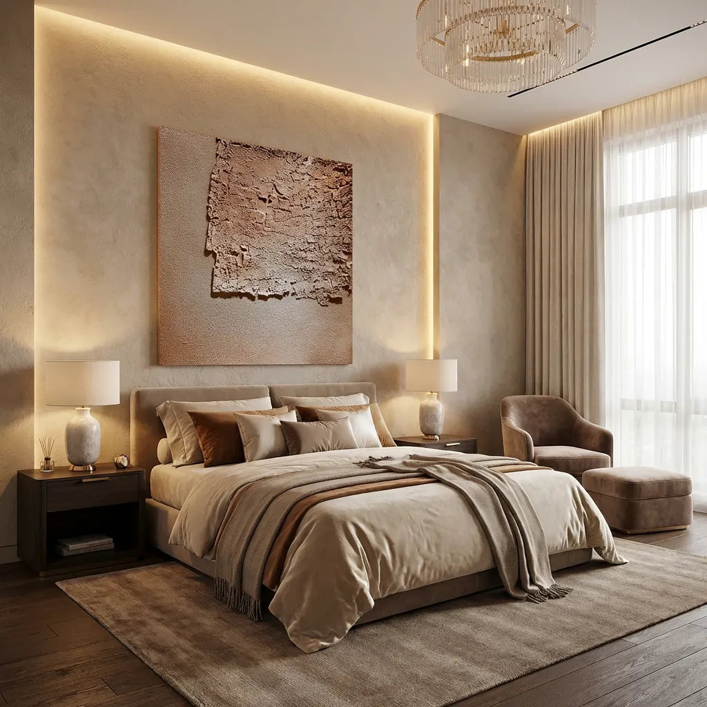 Beige Textured Abstract Wall Art PM#3681