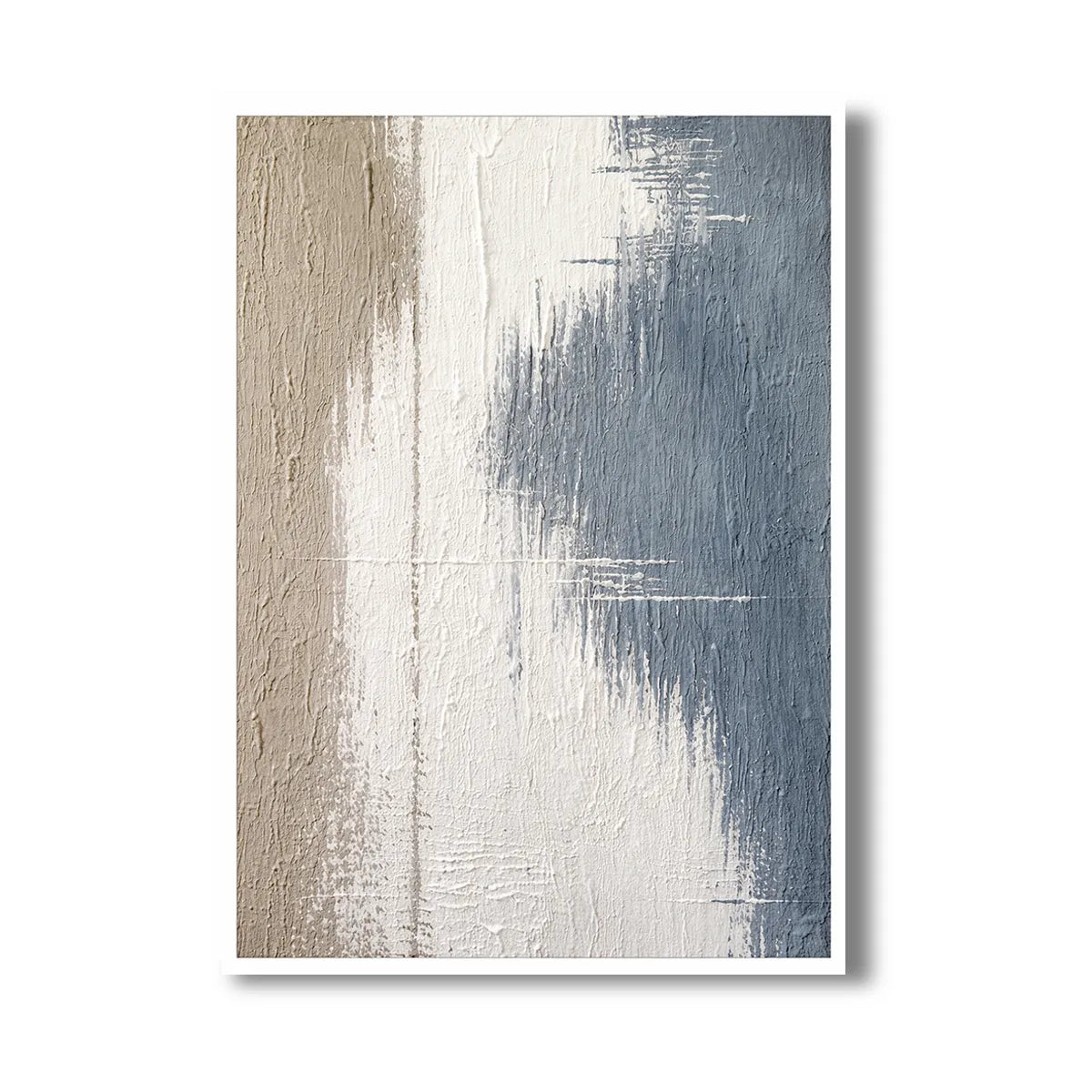 Beige & Blue Abstract Painting AA#0259
