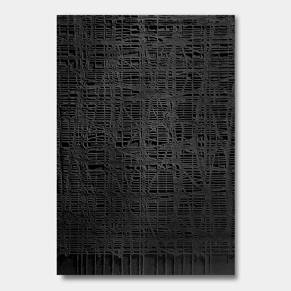 Black Geometric Texture Canvas PM#3660