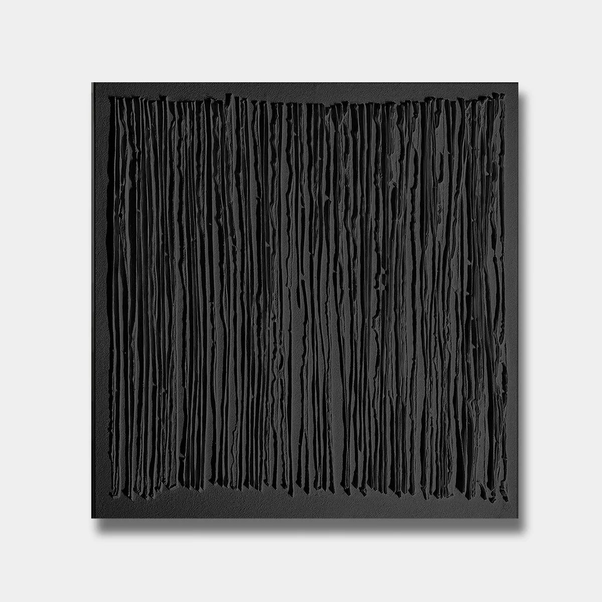 Black Linear Textured Abstract Painting PM#3693