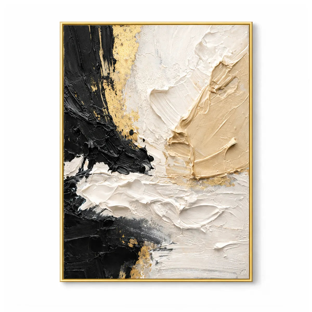 Black & Gold Abstract Painting AA#0268