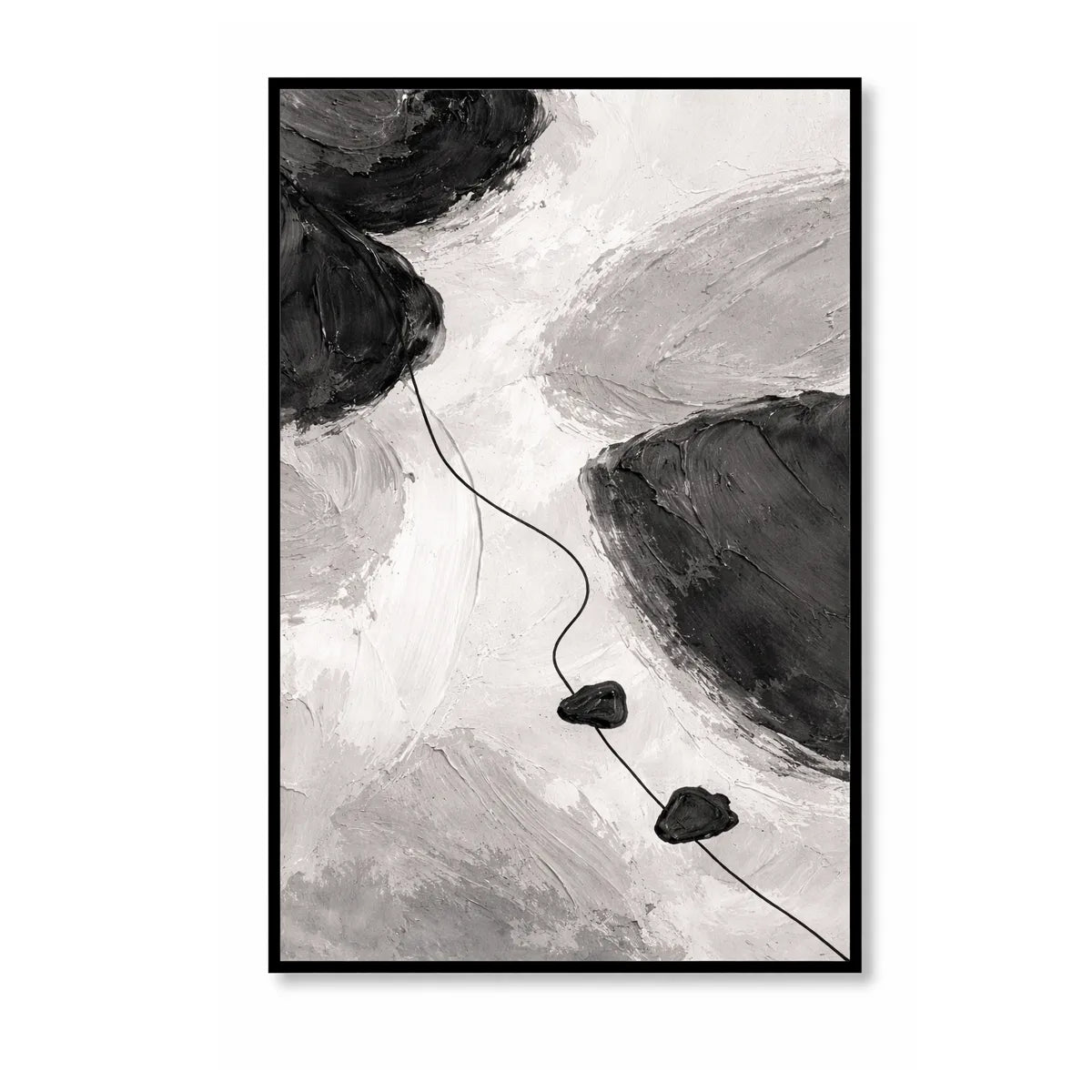 Black & White Abstract Painting AA#0202
