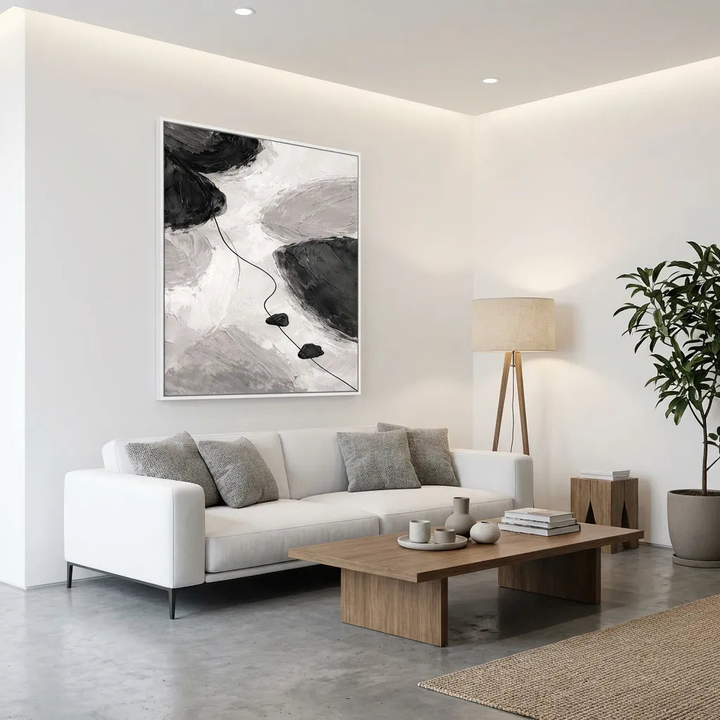 Black & White Abstract Painting AA#0202