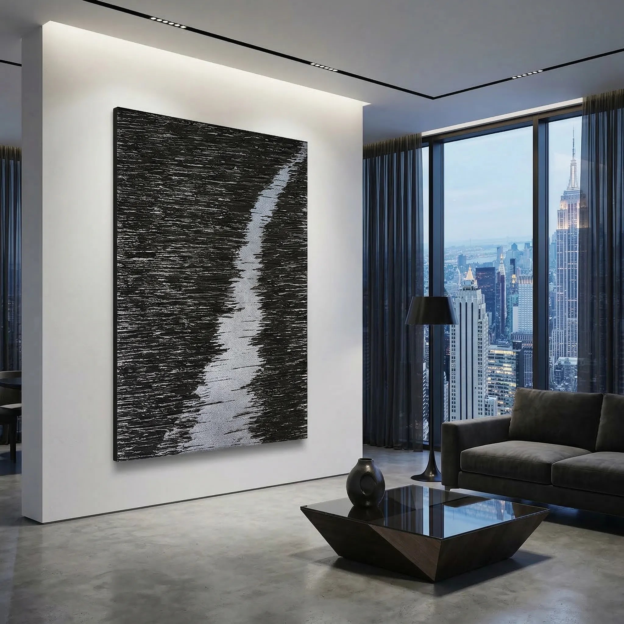 Black & White Abstract Texture Painting PM#3110