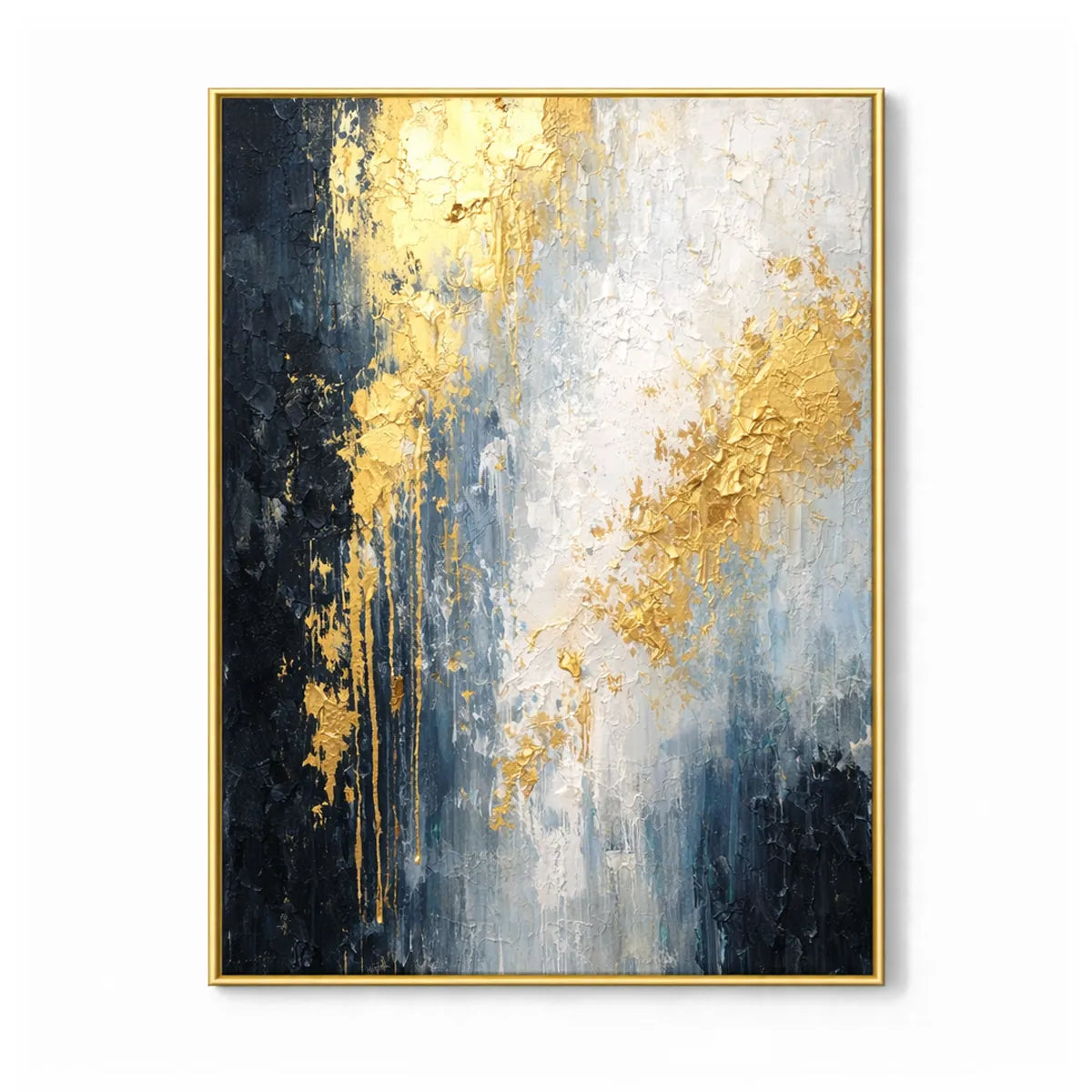 Blue & Gold Abstract Painting AA#0269