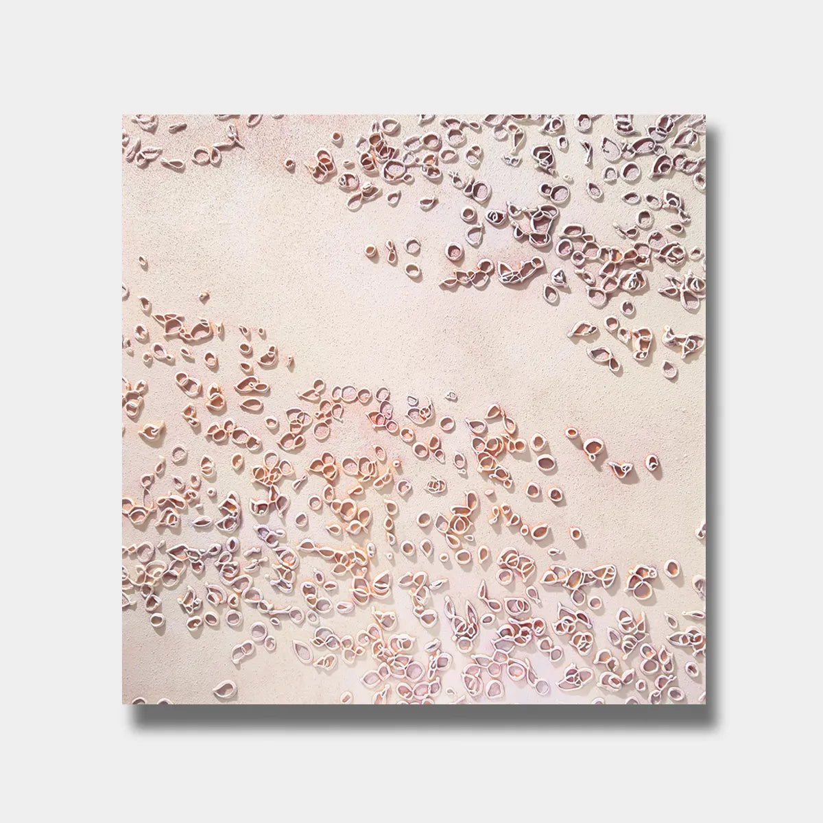 Blush Pink Shell-Confetti Textured Abstract Art PM#3609
