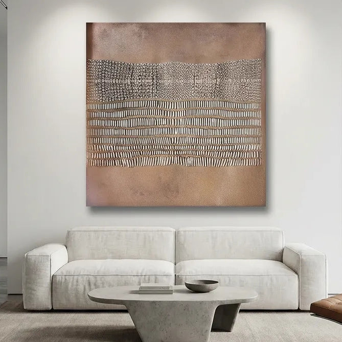 Brown Textured Tribal Abstract Painting PM#3682