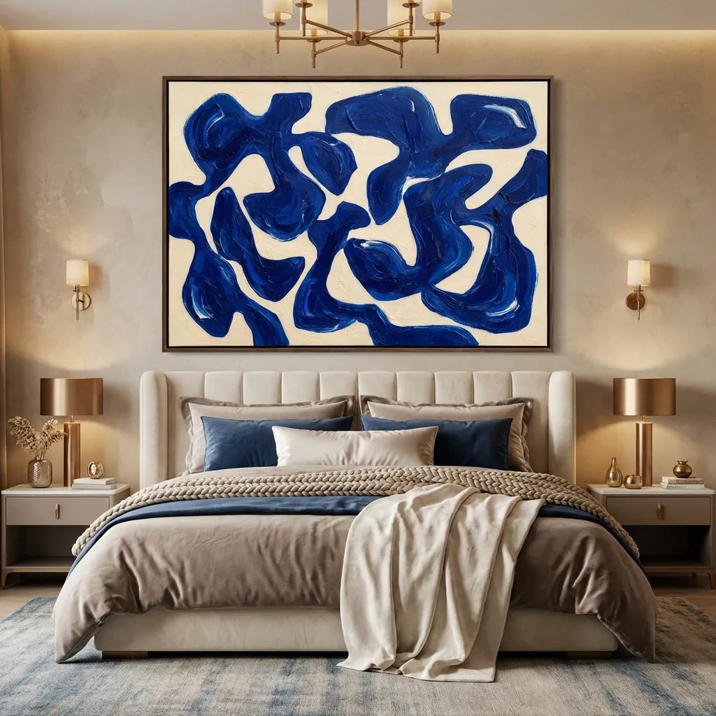 Cobalt Rhythm-Blue Abstract Painting AP#0625