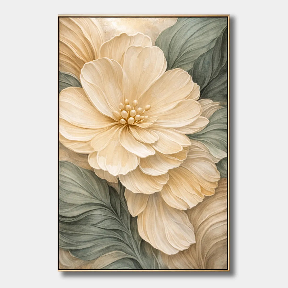 Cream Garden Bloom-Botanical Painting AP#0661