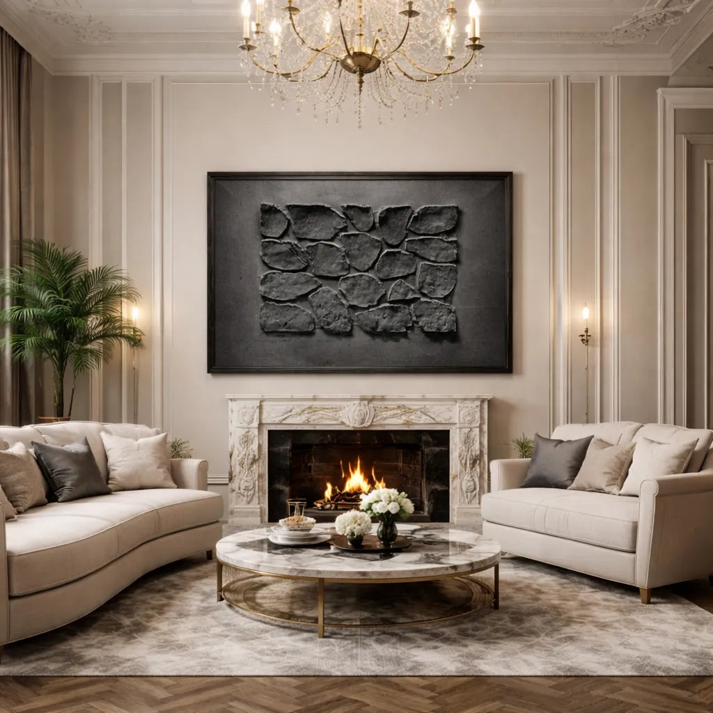 Dark Stone Relief Textured Wall Art PM#3699