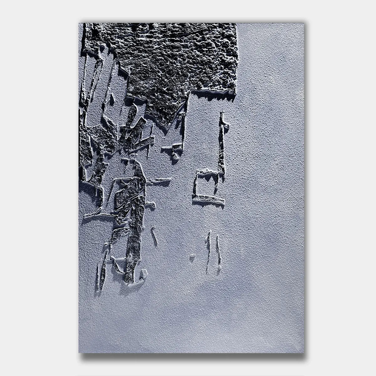 Frosted Silver-Blue Textured Abstract Art PM#3606