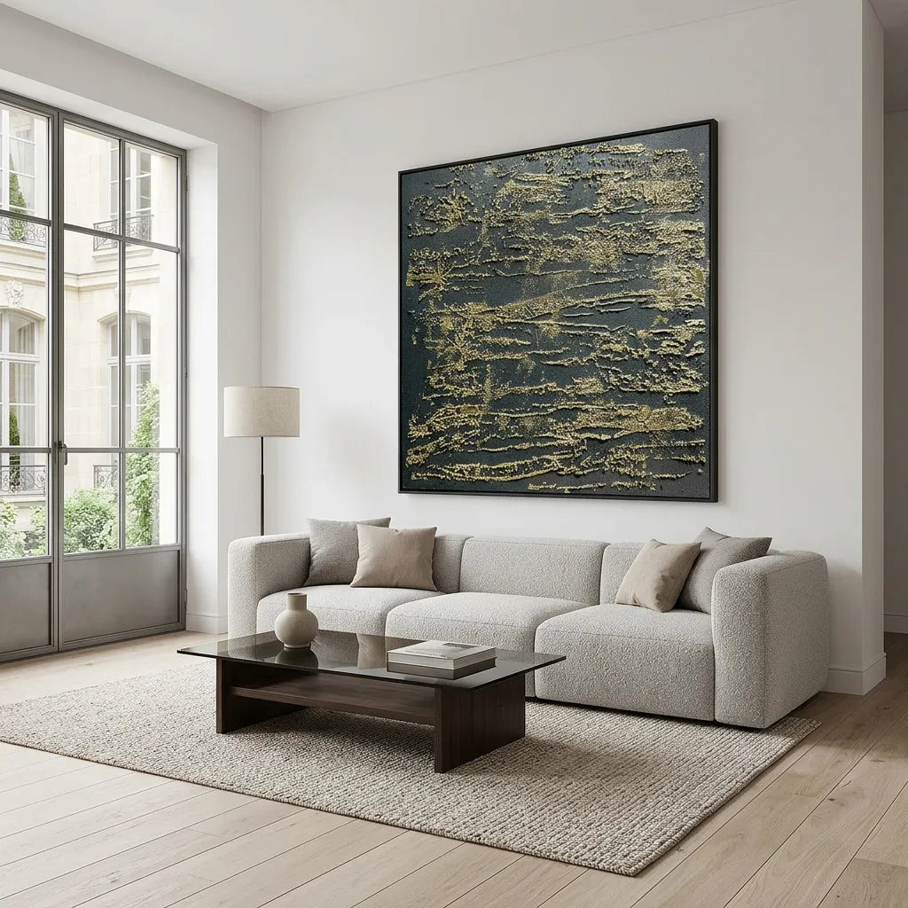 Gold Abstract Relief Print for Modern Luxury YY#1521