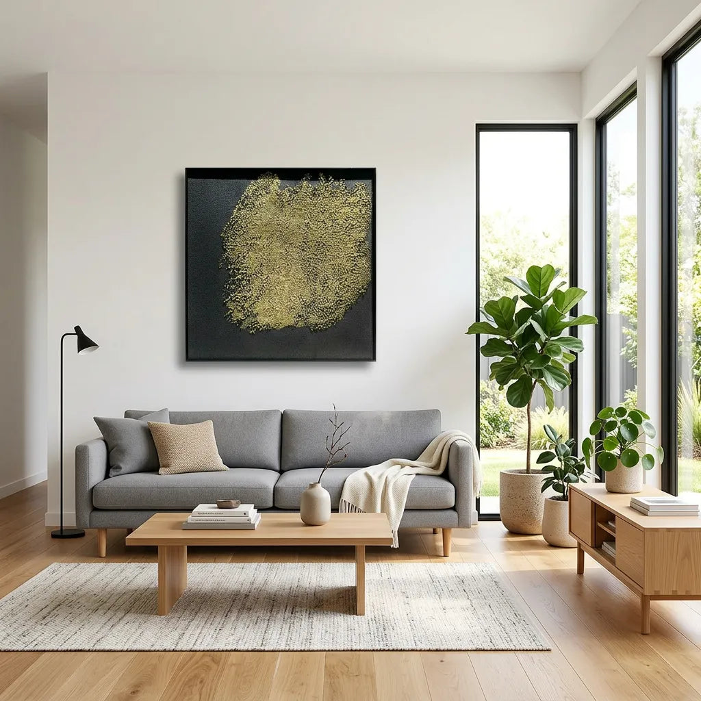 Gold Nebula Relief Print for Modern Luxury YY#1523