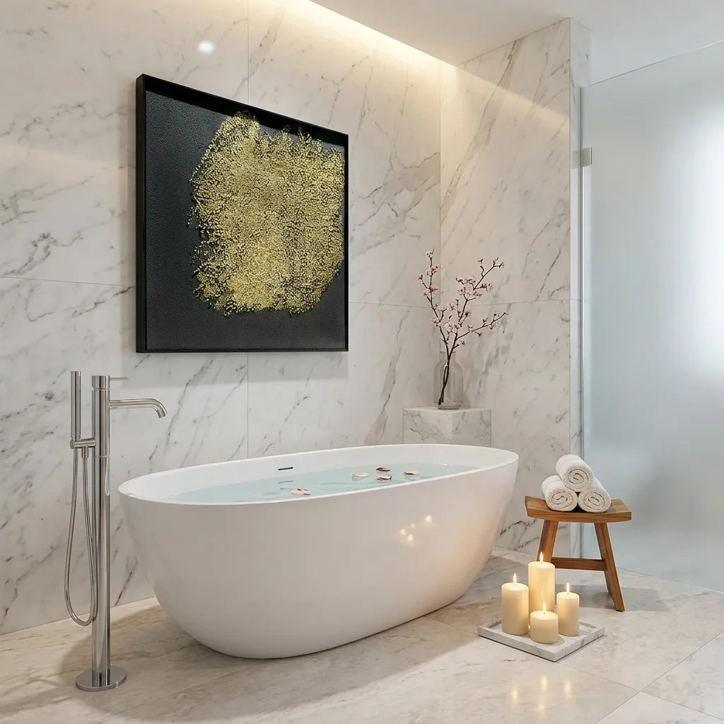 Gold Nebula Relief Print for Modern Luxury YY#1523