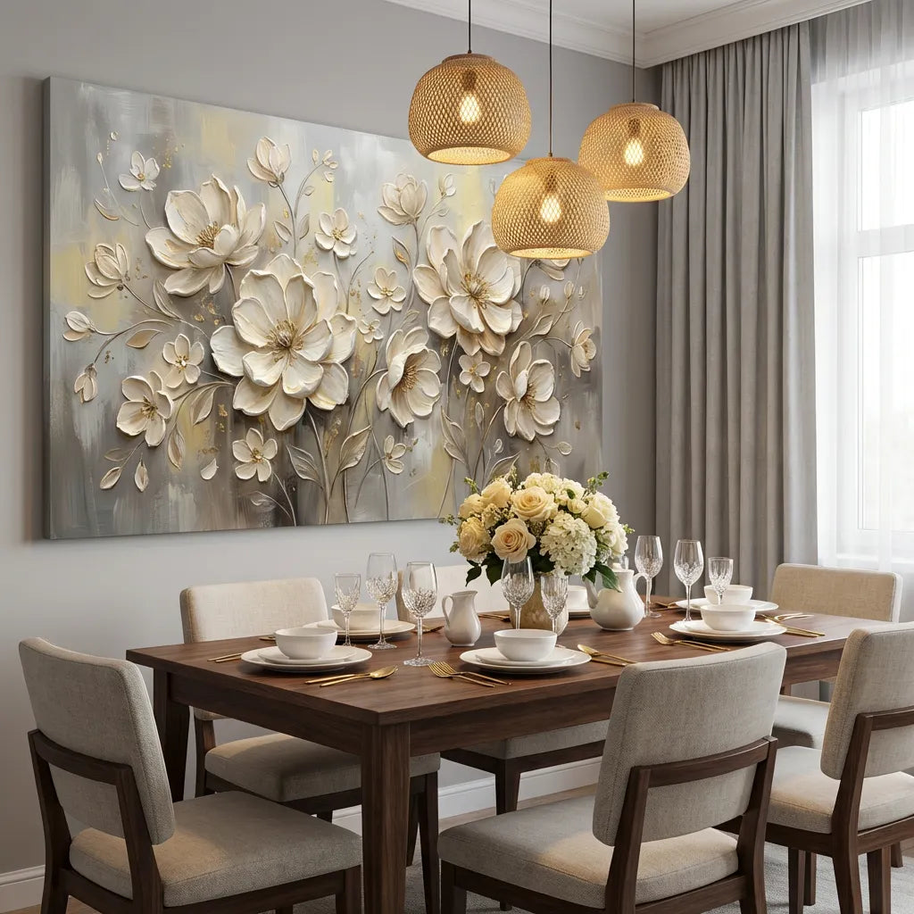 Gold Relief Floral Painting AA#0224
