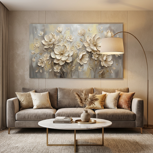 Gold Relief Floral Painting AA#0224