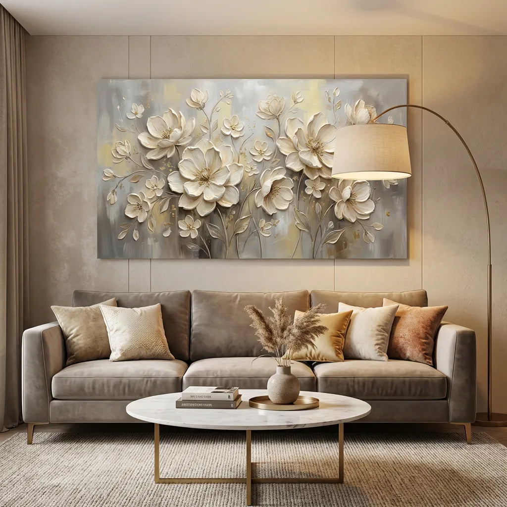 Gold Relief Floral Painting AA#0224