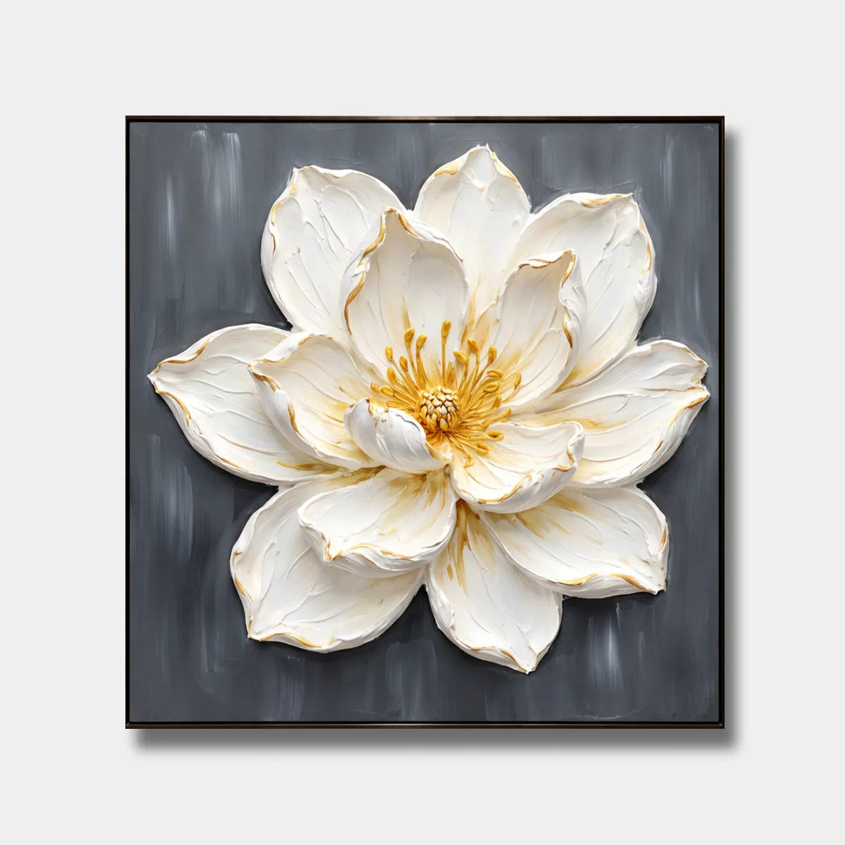 Gold Textured Flower Painting AP#0630