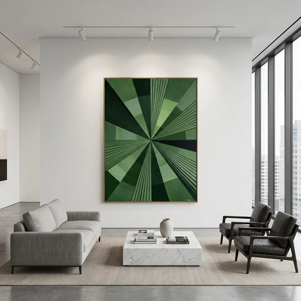 Green Geometric Abstract Painting AP#0650