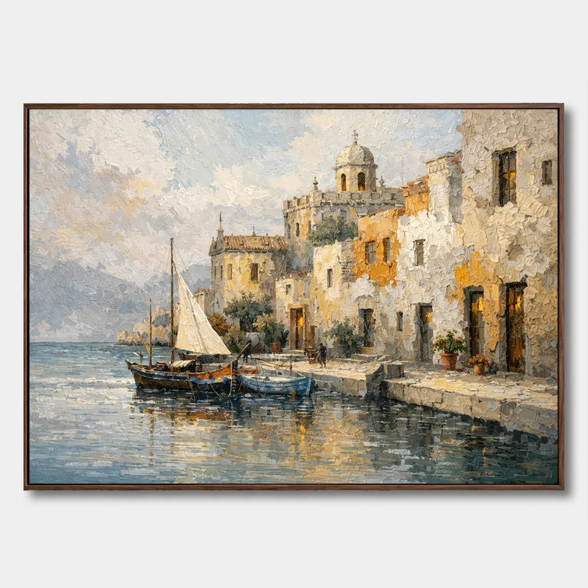 Harbor Light-Mediterranean Coastal Painting AP#0638