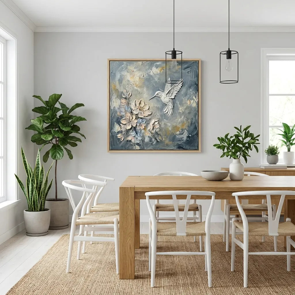 Hummingbird Floral Oil Painting AA#0226