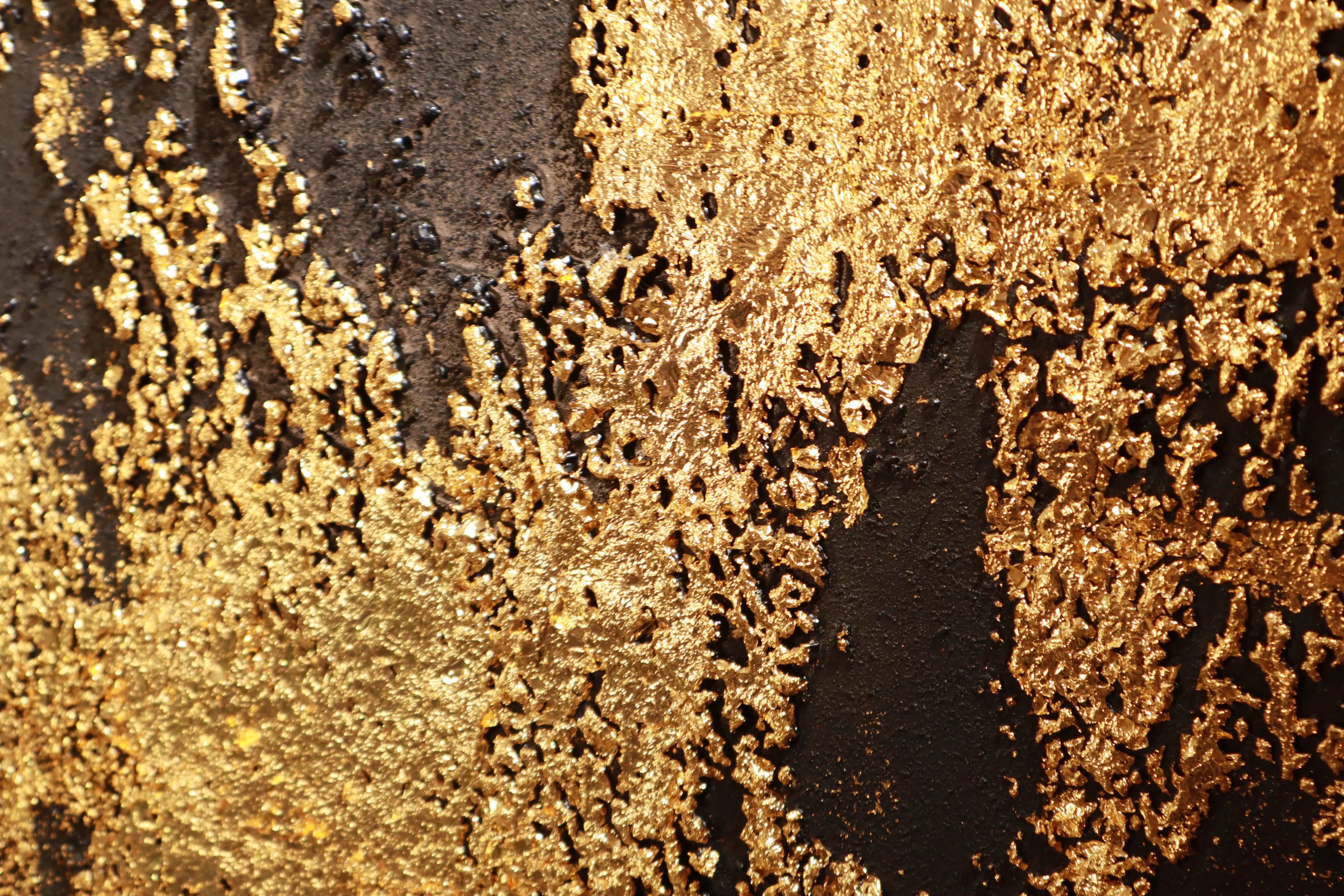 Gold Abstract Relief Print for Modern Luxury Living Room YY#1525