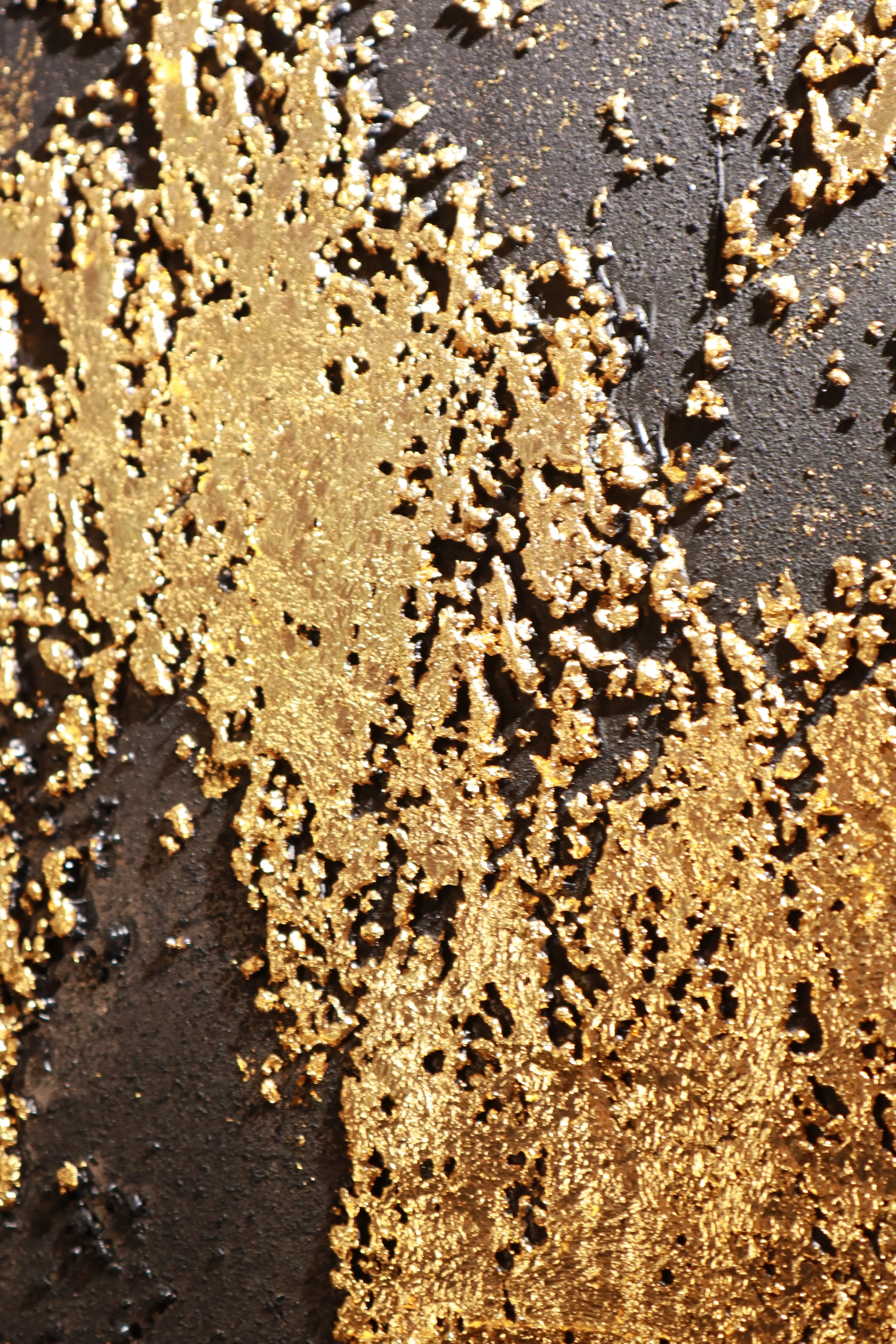 Gold Abstract Relief Print for Modern Luxury Living Room YY#1525