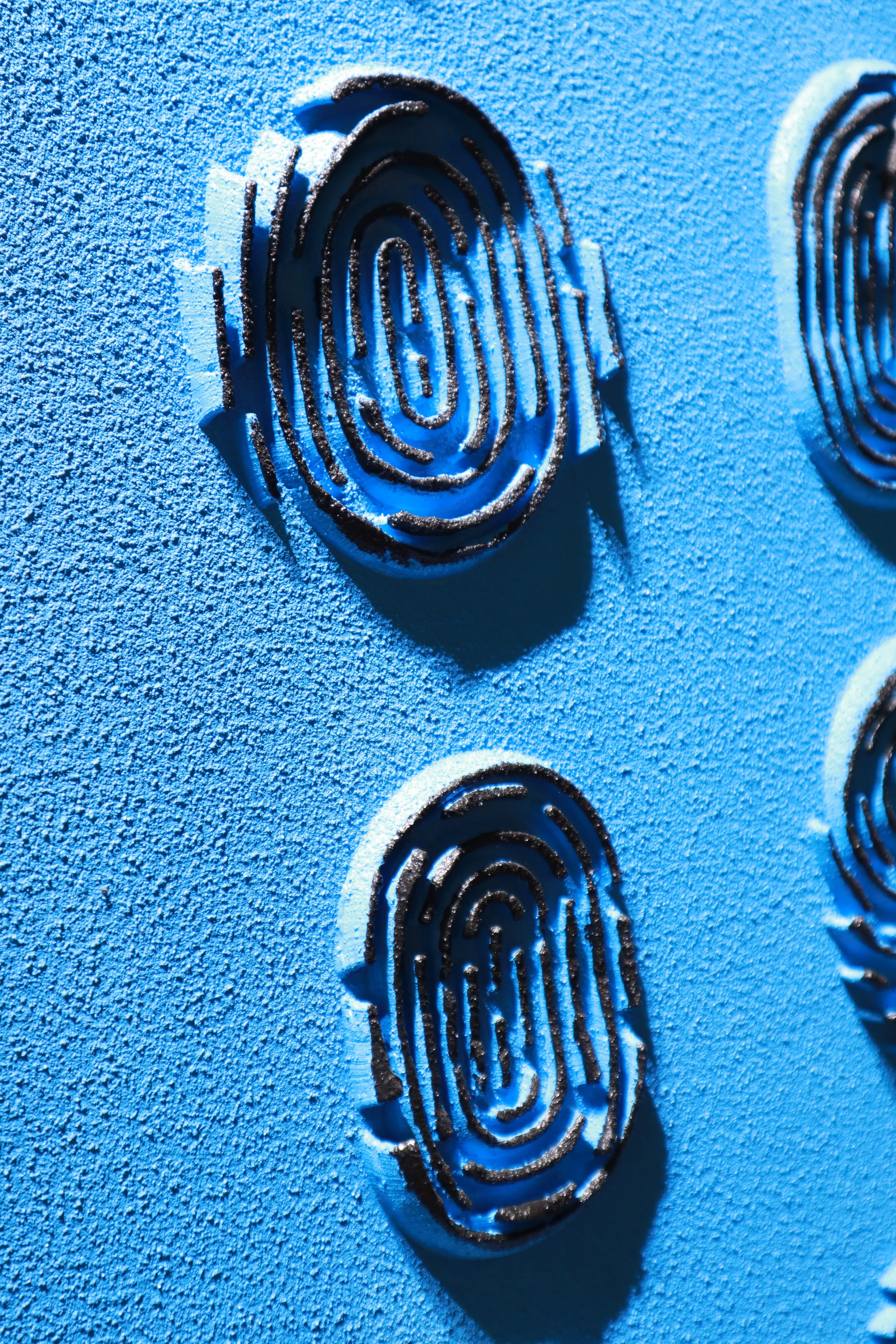 Modern Blue Fingerprint Relief Print YY#1526