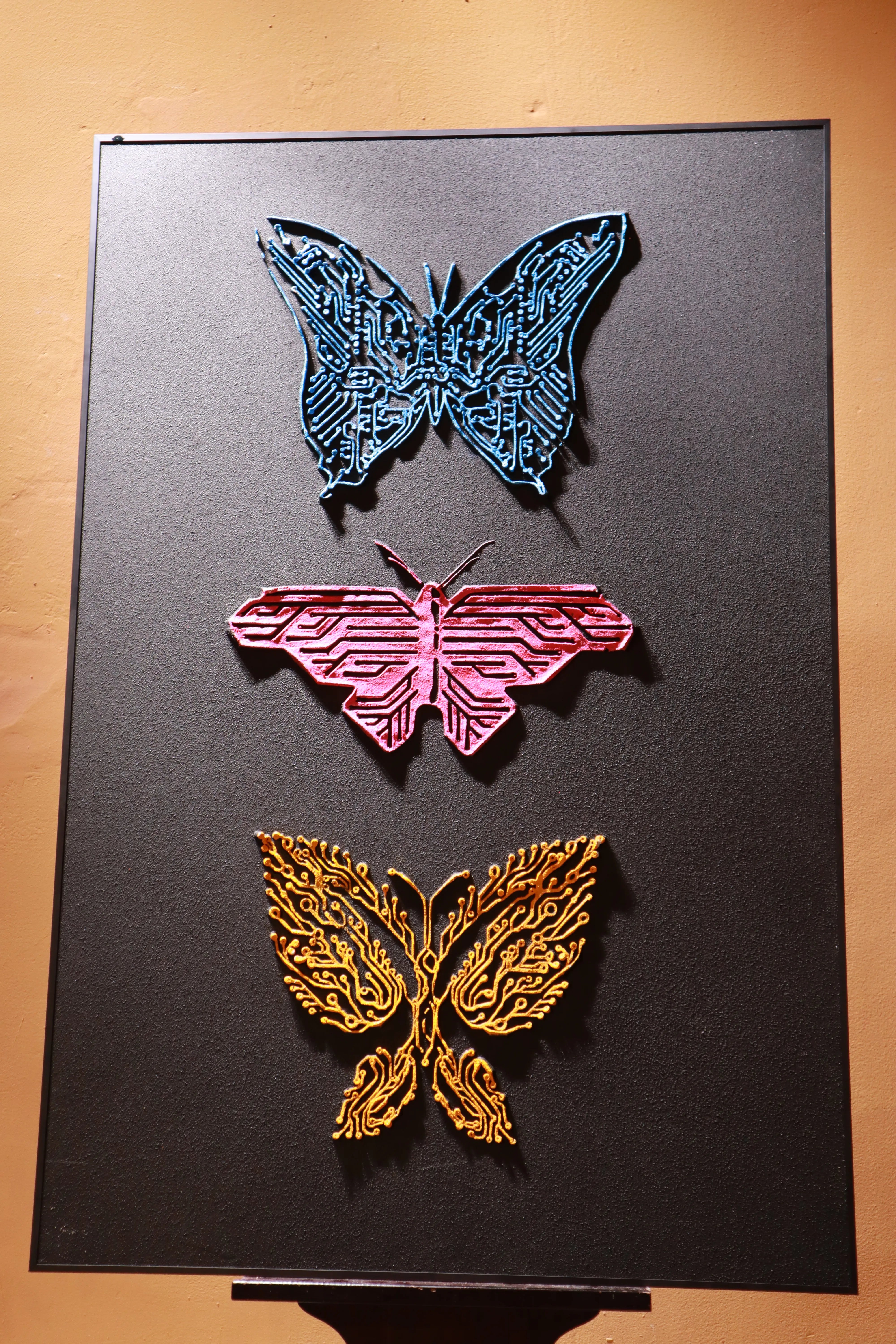 Modern Cyber Butterfly Relief Print YY#1512
