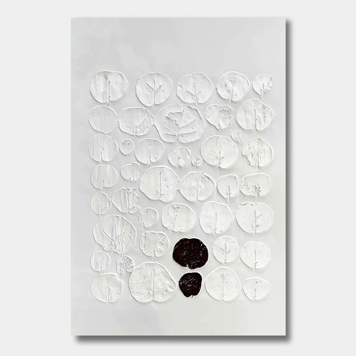 Ivory Botanical Relief Canvas PM#3651