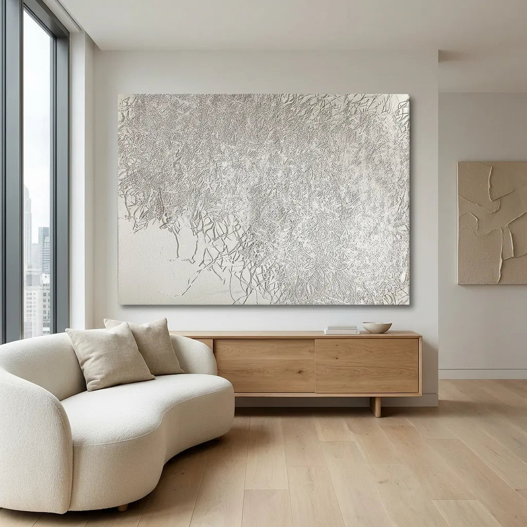 Ivory Etched Texture Abstract PM#3635