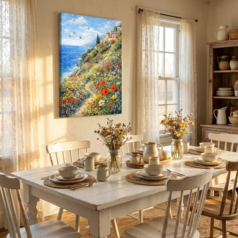 Mediterranean Coastal Flower Painting AA#0206