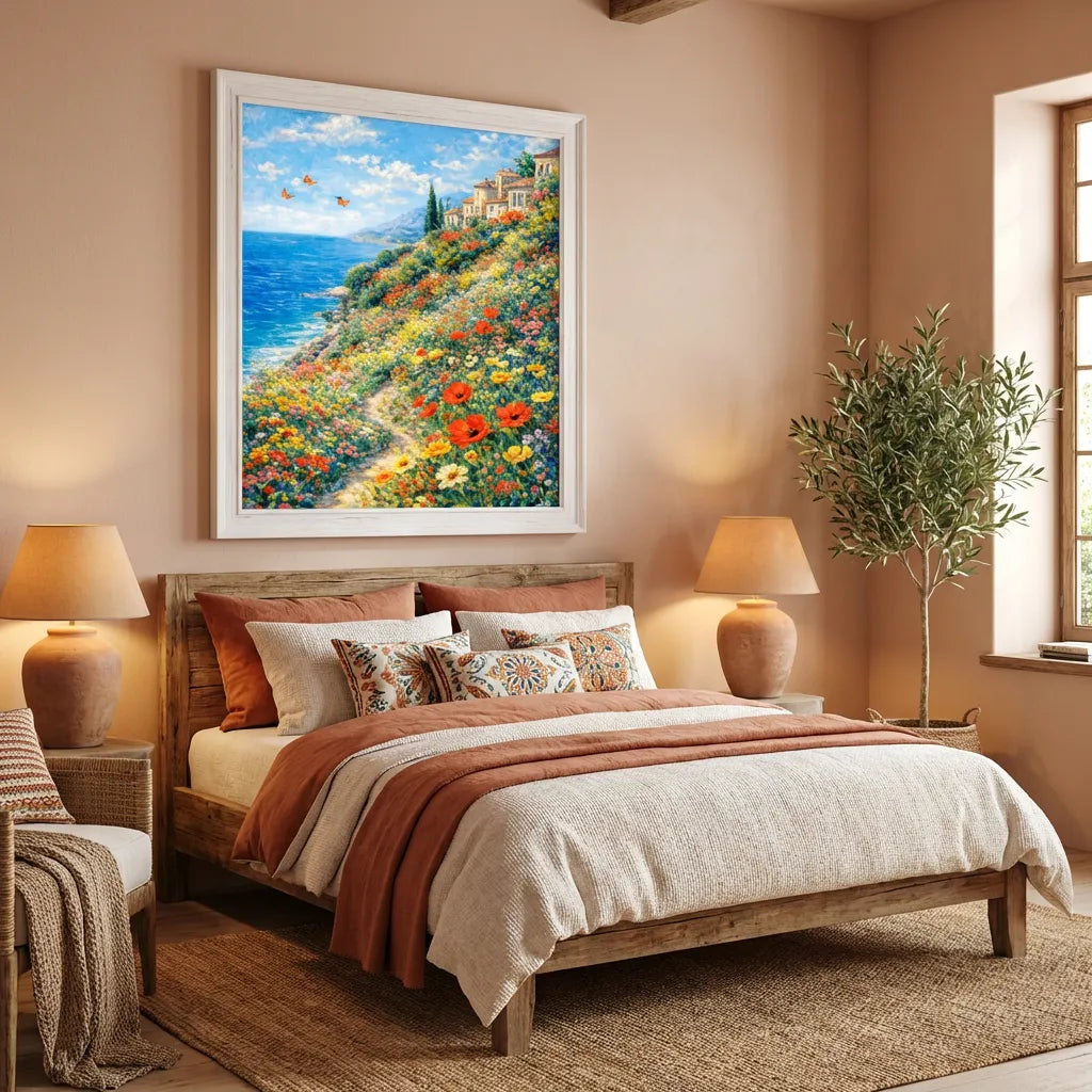 Mediterranean Coastal Flower Painting AA#0206