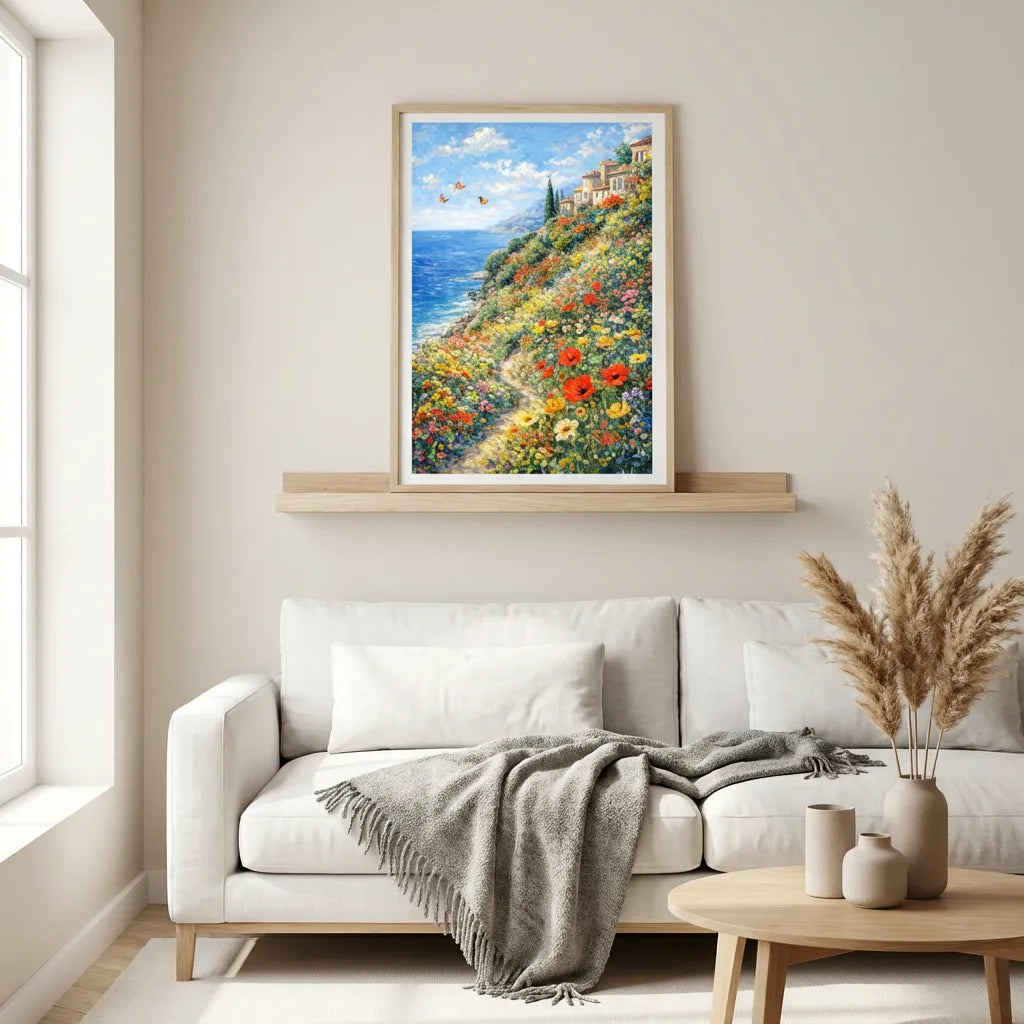 Mediterranean Coastal Flower Painting AA#0206