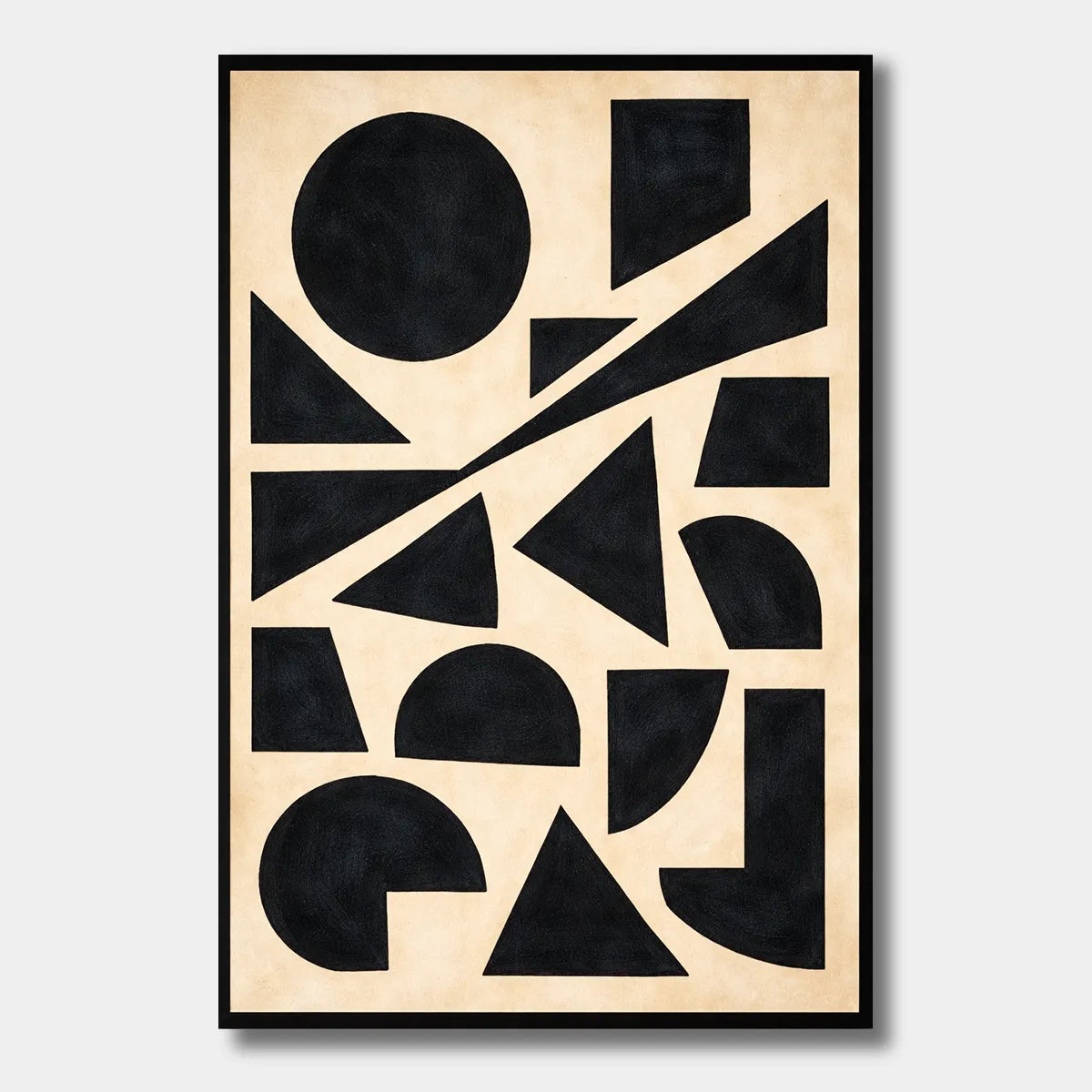Midnight Geometry-Beige Abstract Painting AP#0626