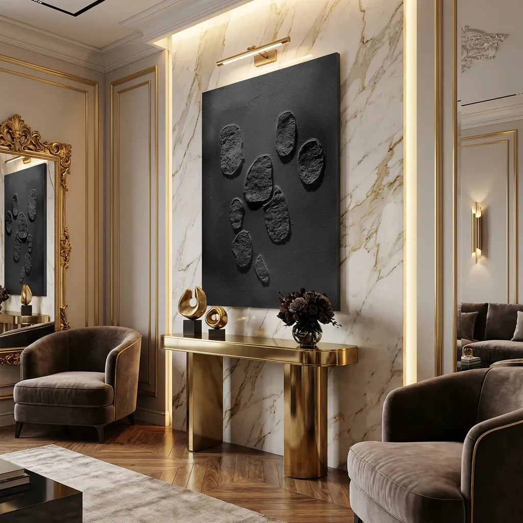 Minimalist Black Relief Canvas PM#3675