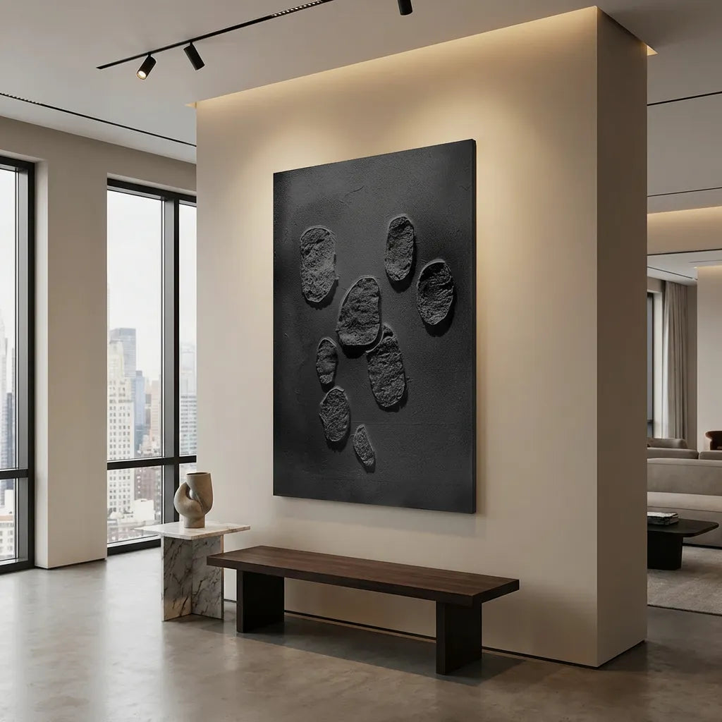 Minimalist Black Relief Canvas PM#3675